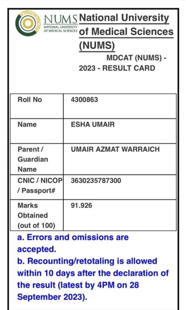 IQRA MDCAT experinced tutor in Islamabad