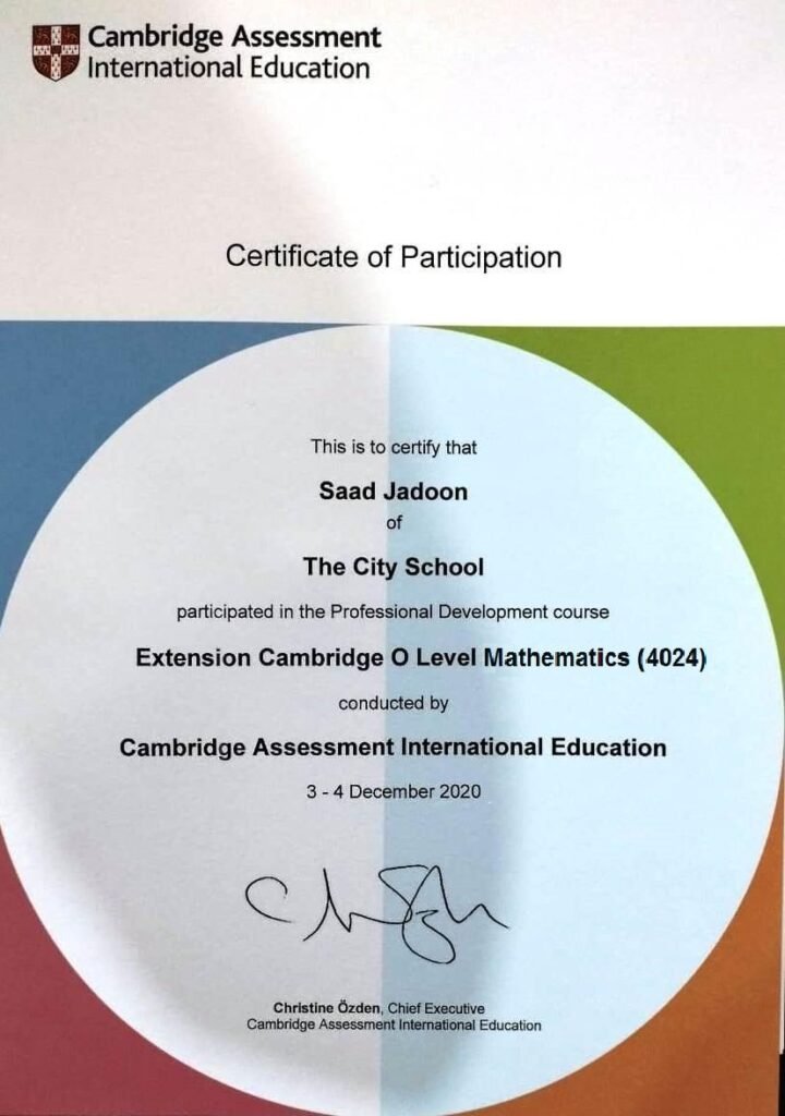 Cambridge certifed tutor for O level Math in Islamabad